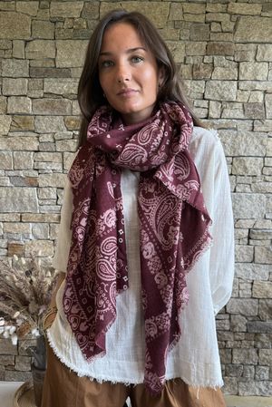Lucky Bandana Scarf Burgundy 
